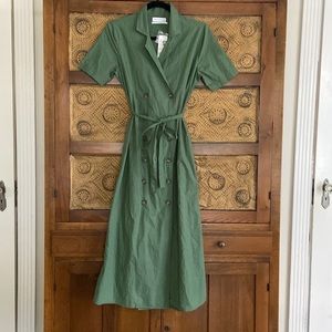 Perfect for warm weather Urban Outfitters double breasted green midi dress.